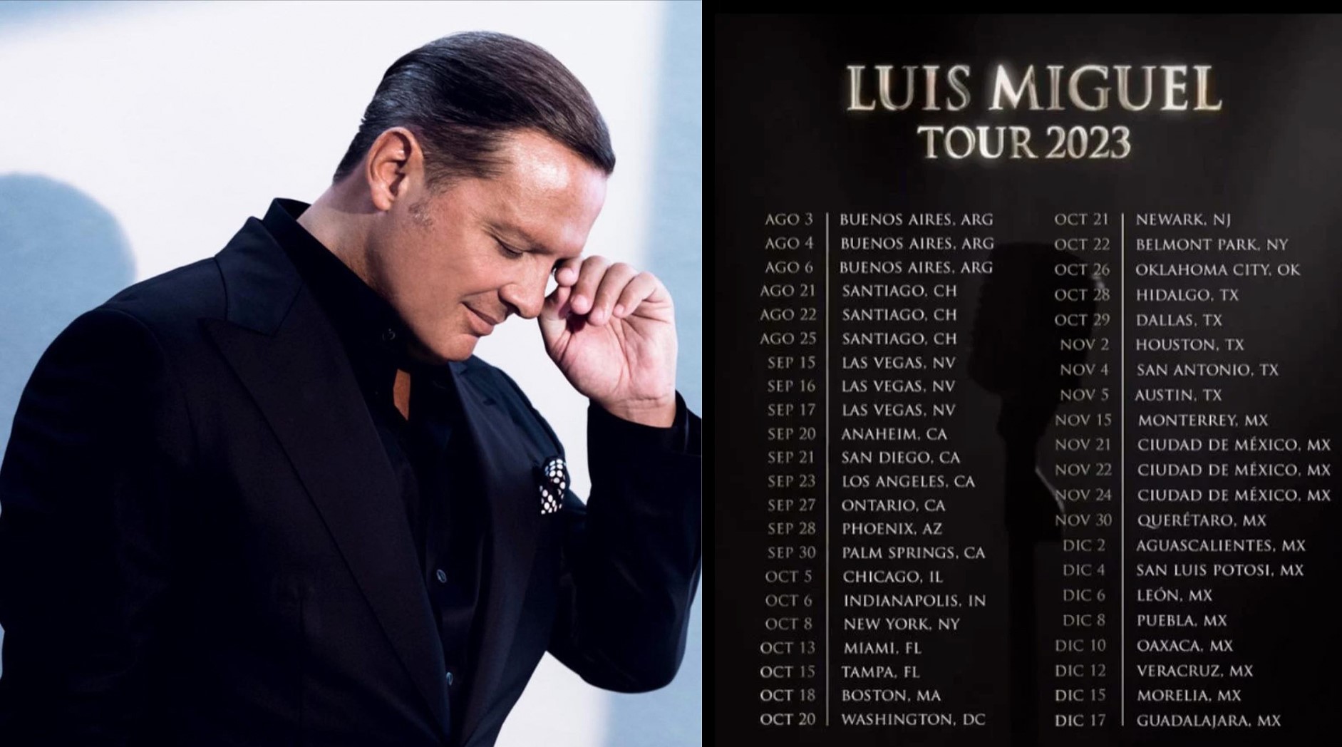 Luis Miguel anuncia nuevas fechas de "Tour 2023" en México